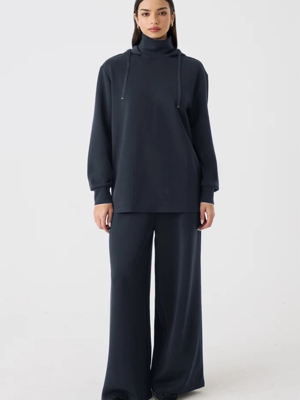 Lyra Modest High Neck Hoodie and Wide Leg Track Bottom Set Size XL